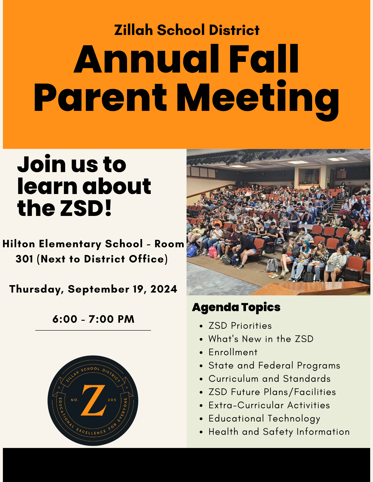 ZSD Fall DistrictWide Parent Meeting Zillah School District