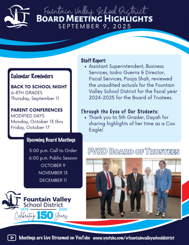 Board Highlights, Tuesday, September 9, 2025 Featured Photo