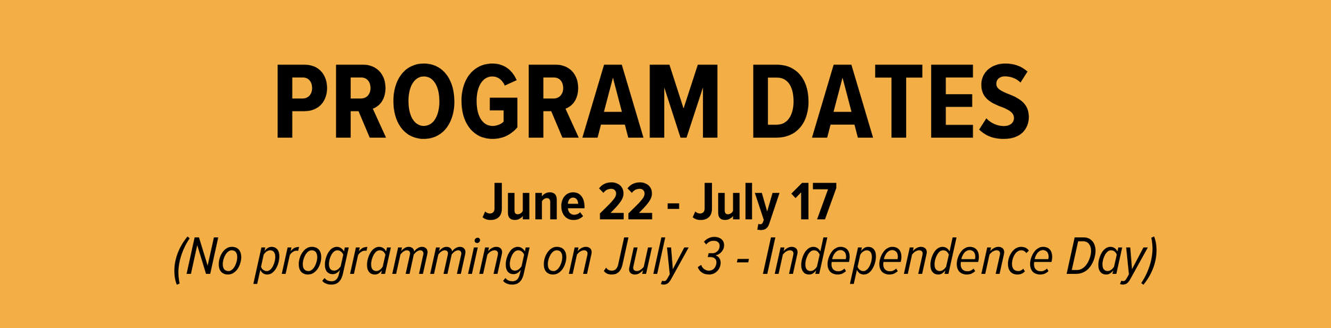Program Dates