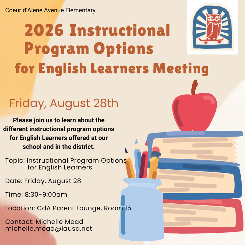 2026 Master Plan Instructional Program Meeting for English Learners