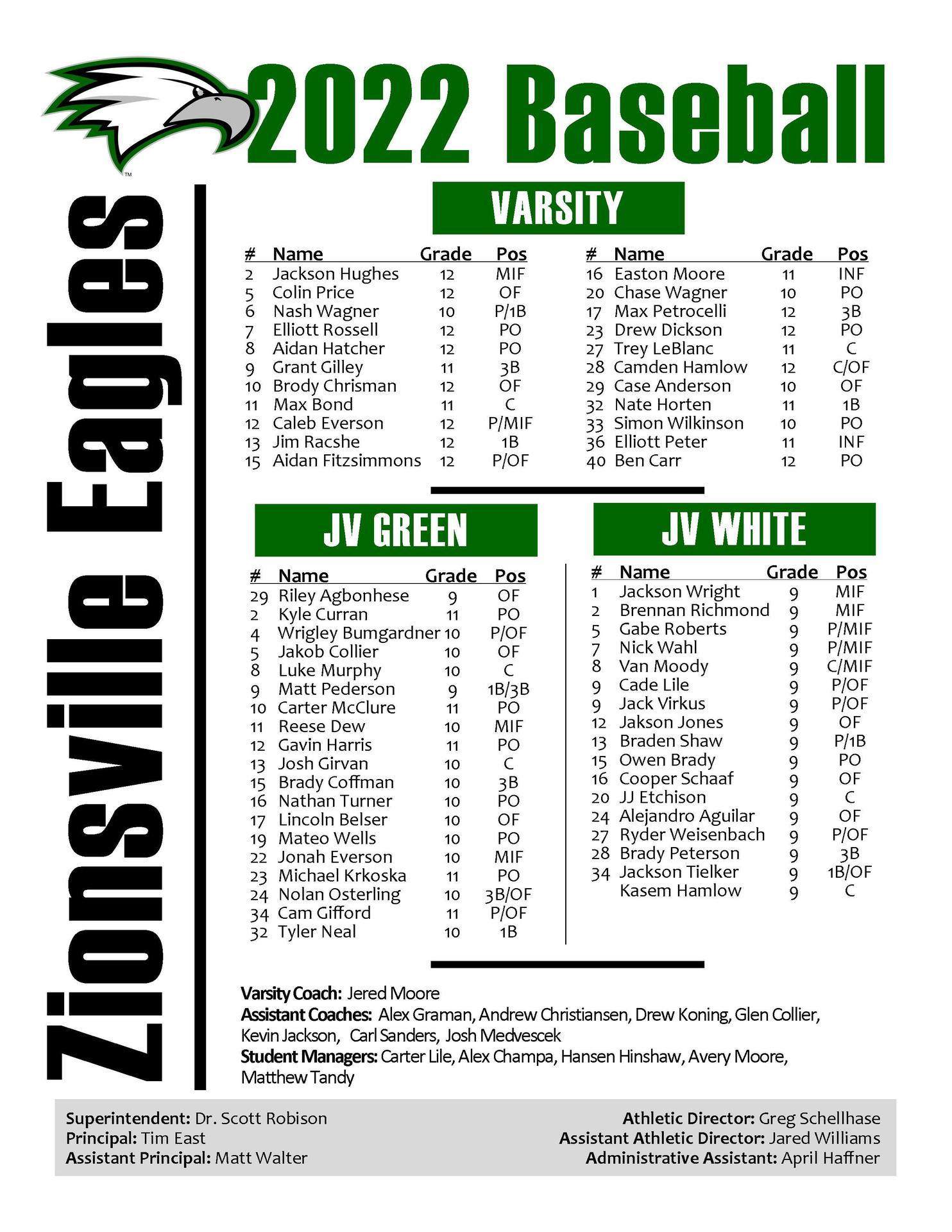 ZCHS roster