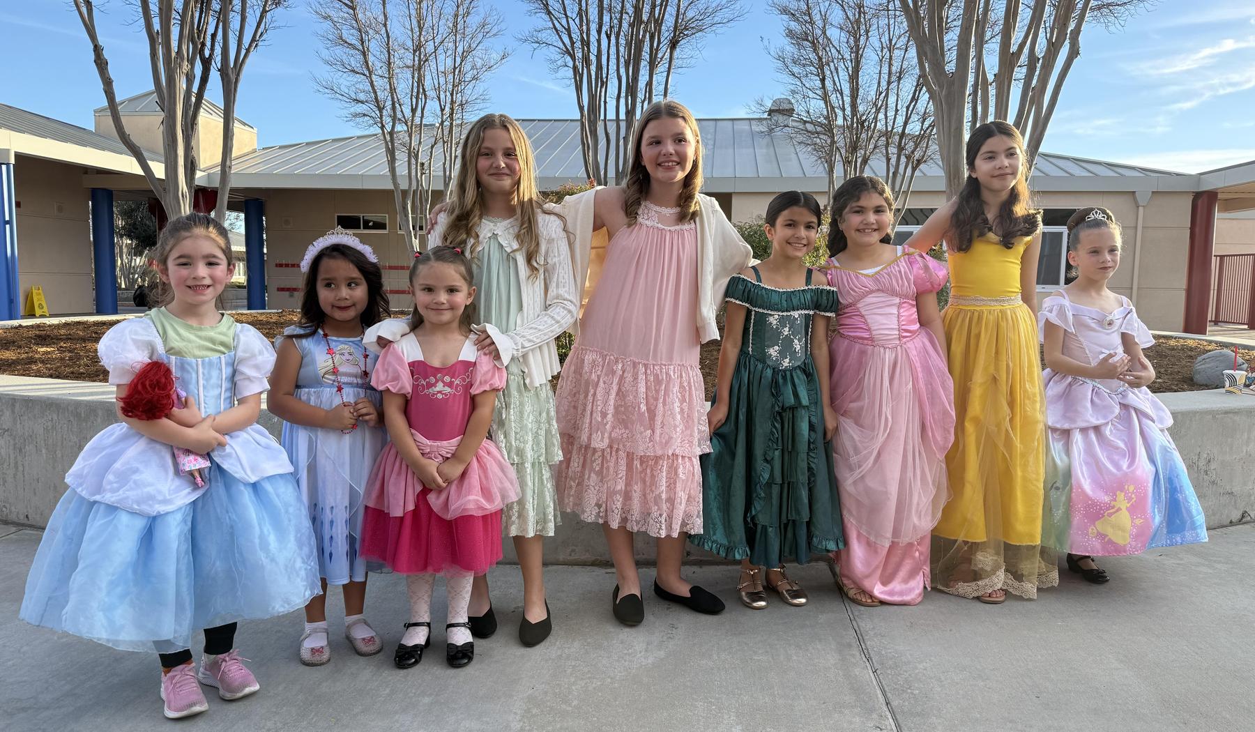Group of girls in dresses for princess' choice dance