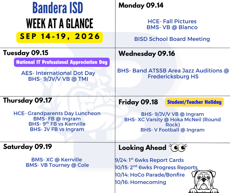 week at a glance