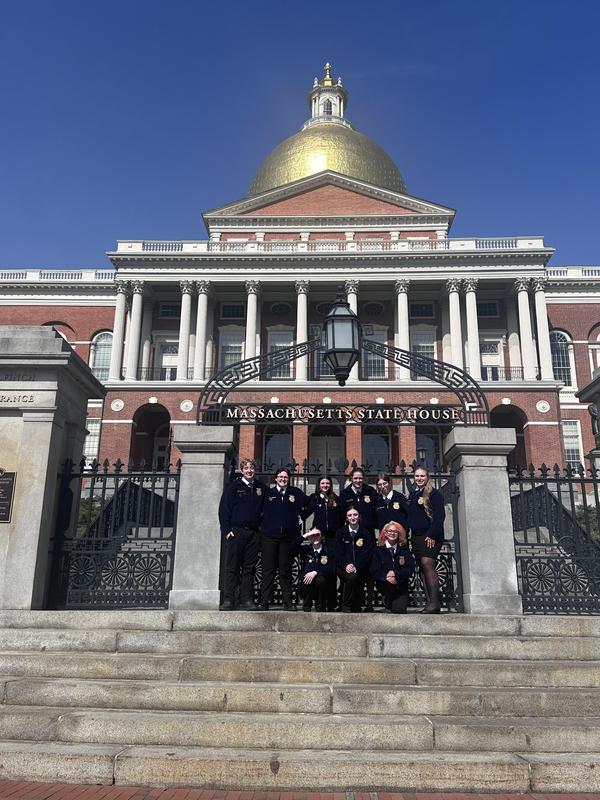 FFA members stand outside the State House in Boston