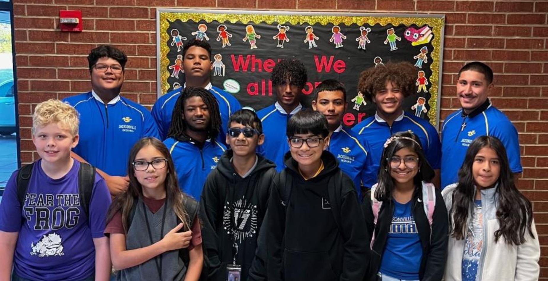 Football players visit Nichols