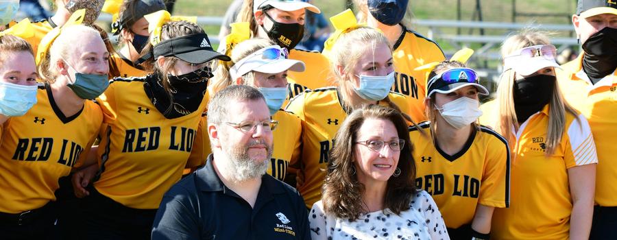 Dedication of Bailey's Bench at the April 6, 2021 Varsity softball game. The bench was placed in memory of Jenn Bailey a member of the softball team from 2004-2006.
