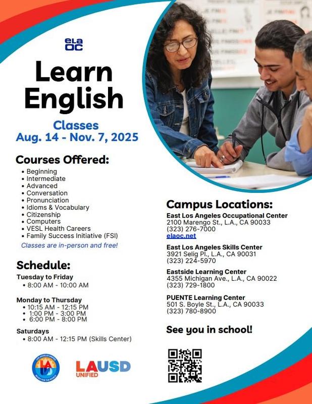 Learn English Flyer Trimester 1 2025
