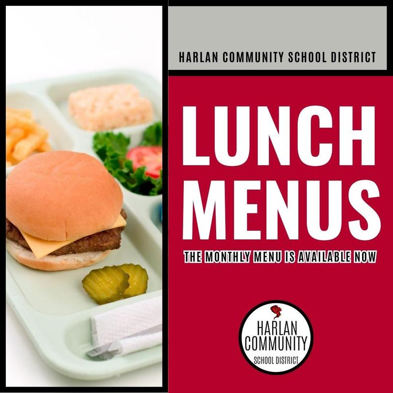 Lunch Menu Graphic of a hamburger on a tray.