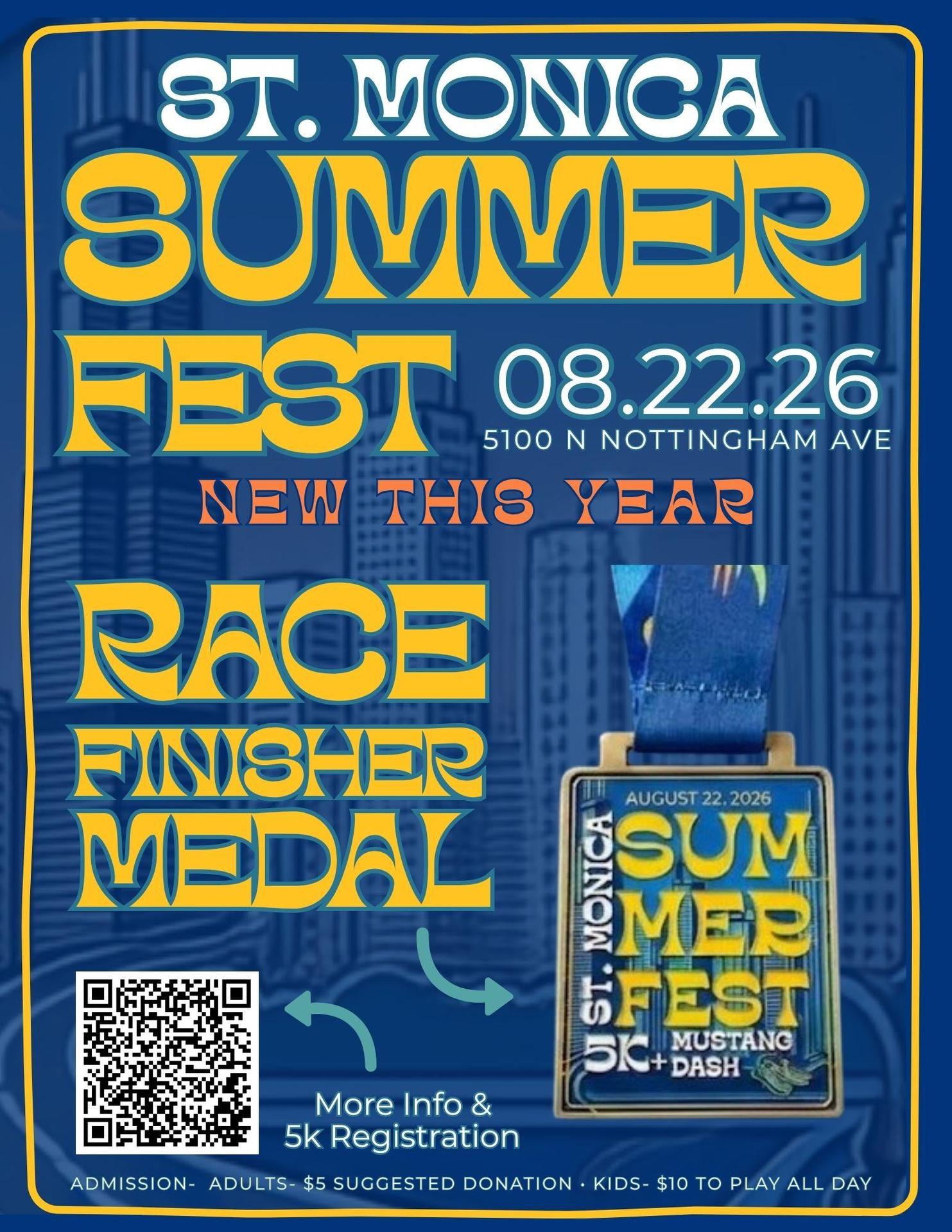 St. Monica 5K Finisher Medal