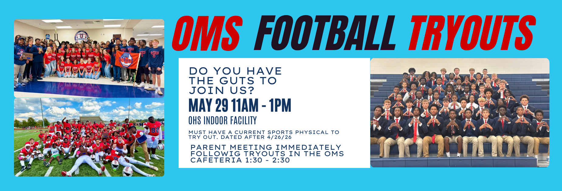 OMS FOOTBALL TRYOUTS