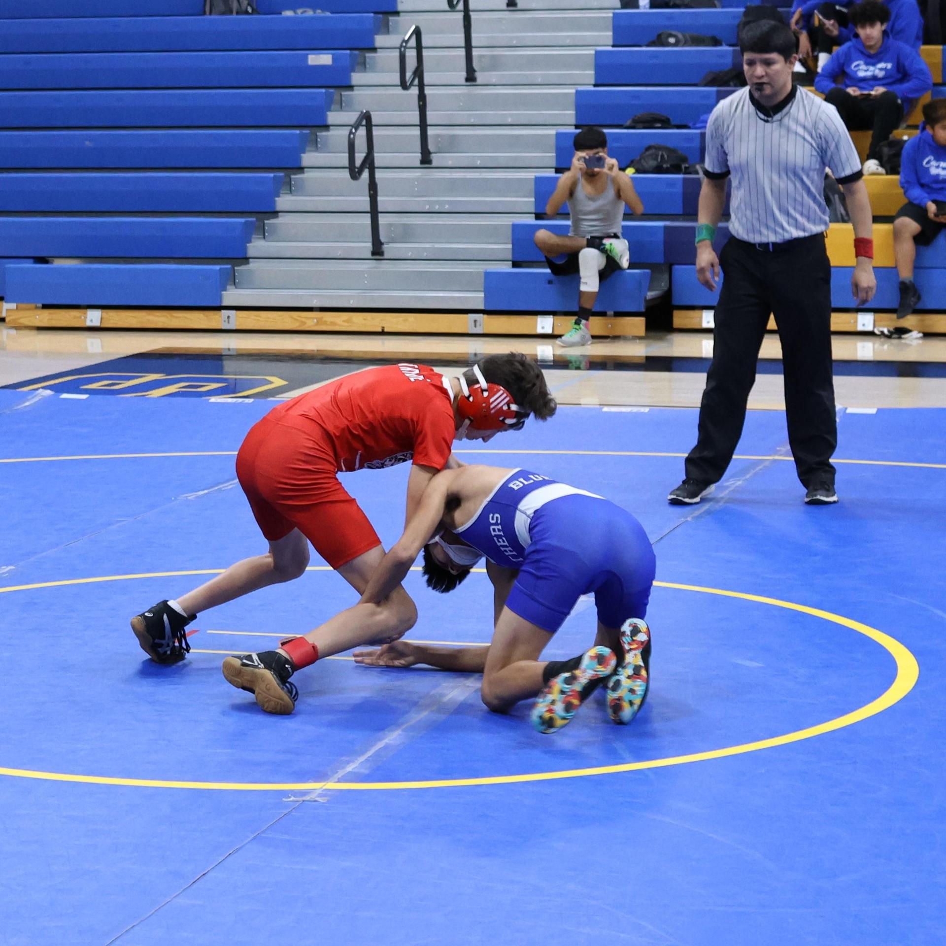 wrestlers in action at parlier