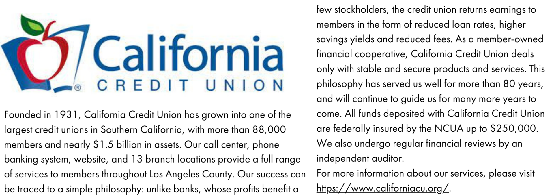 california credit union logo