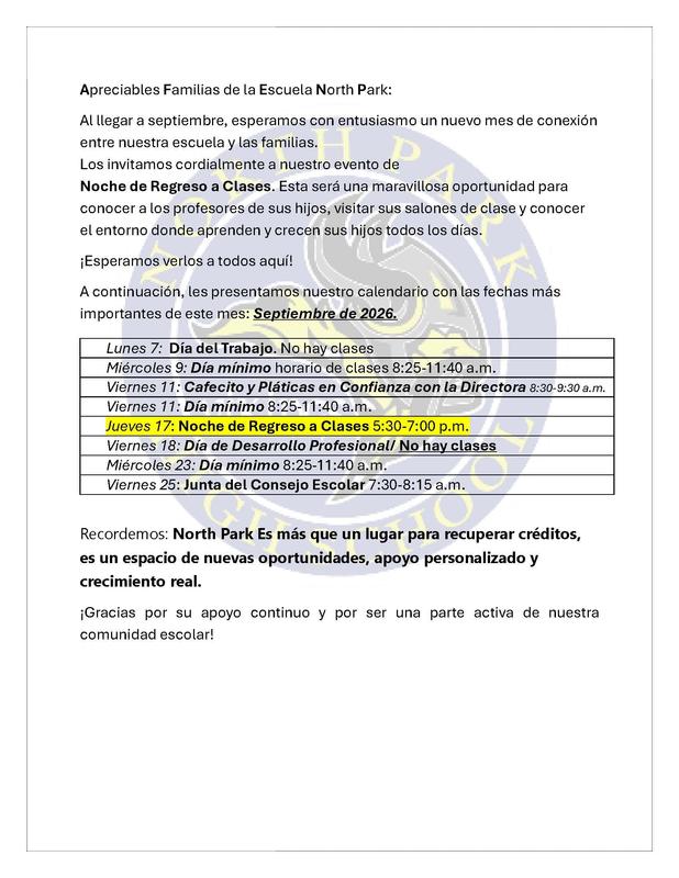 NPHS eventos importante en septiembre 2026