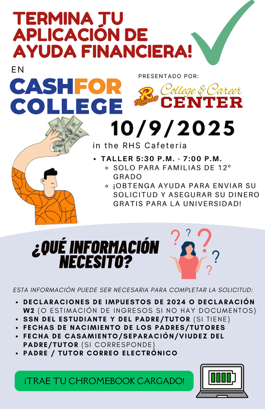 CASH4COLLEGE_NIGHT Spanish Flyer