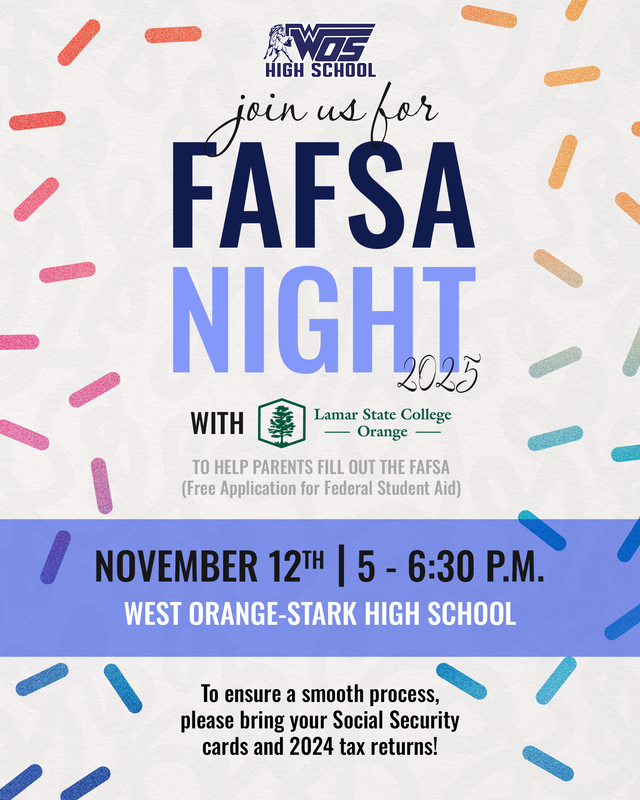 WOSHS FAFSA Night Event Flyer
