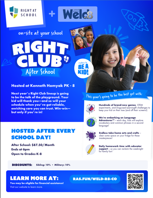 Right At School After School Club Flyer