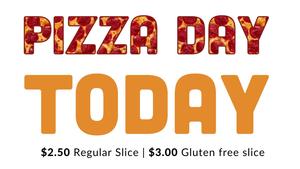 the word pizza with pepperonis in the letter