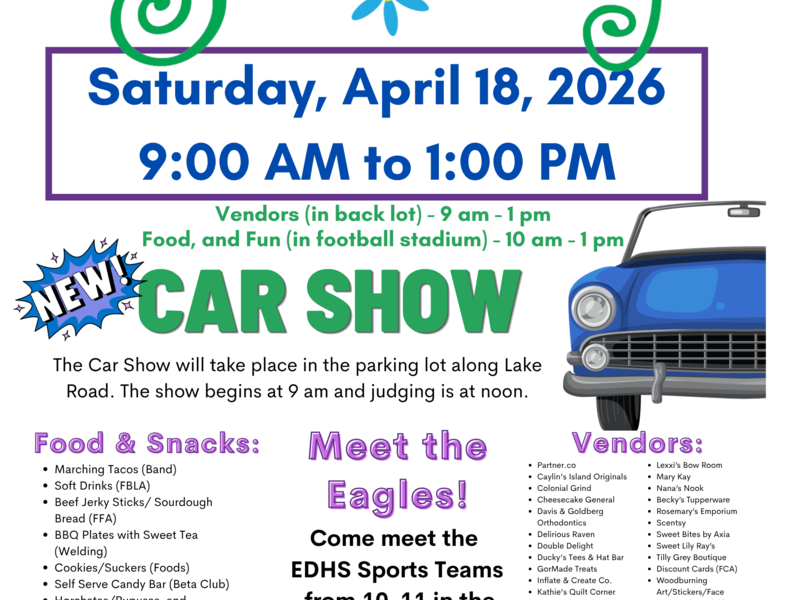 East Davidson High School Spring Fling: Saturday, April 18, 2026 from 9:00 AM to 1:00