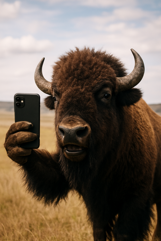 bison selfie