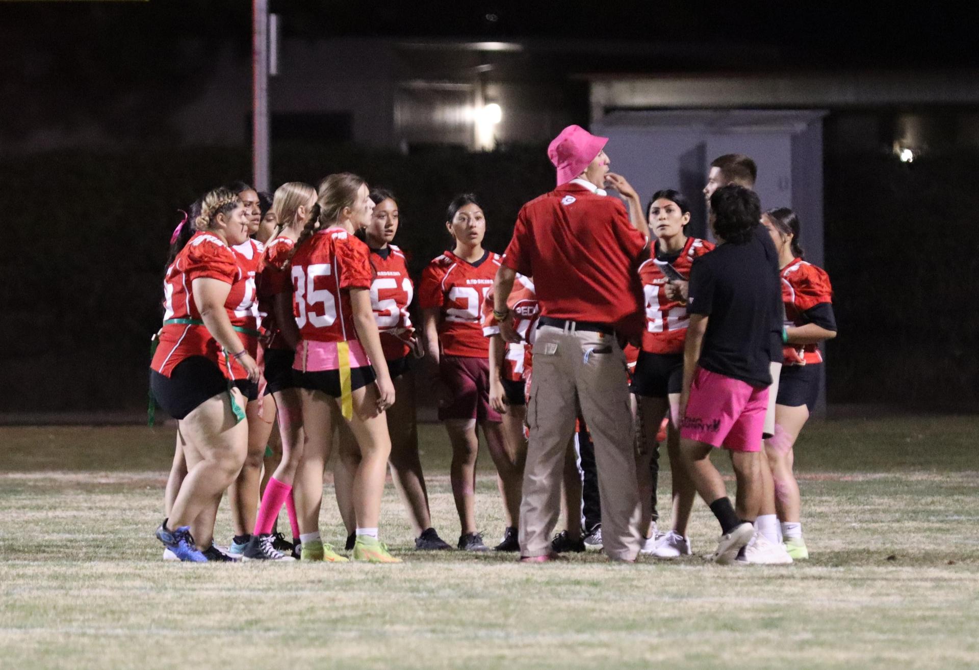 girls playing flag football