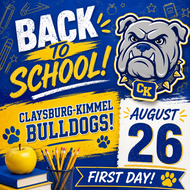 back to school graphic with bulldog