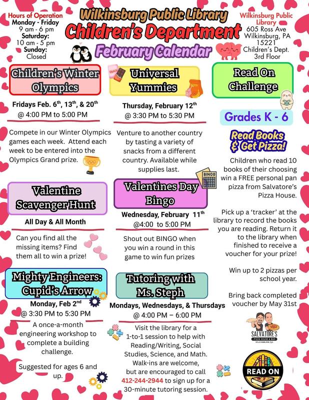 february activites at the wilkinsburg library