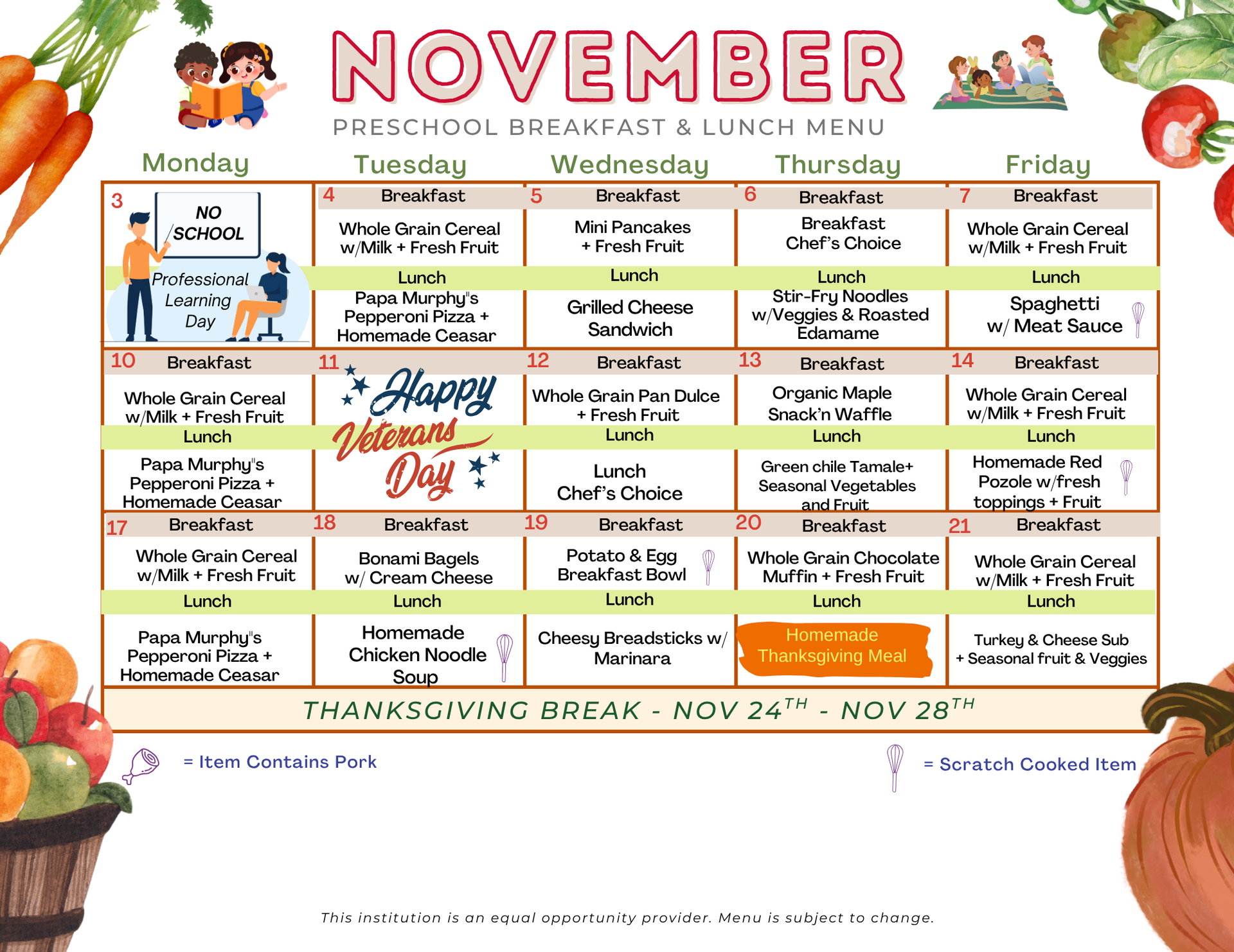 Preschool Breakfast & Lunch 1