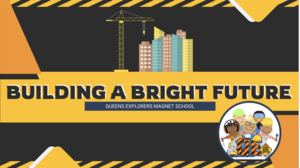 Building a Bright Future text with construction art.