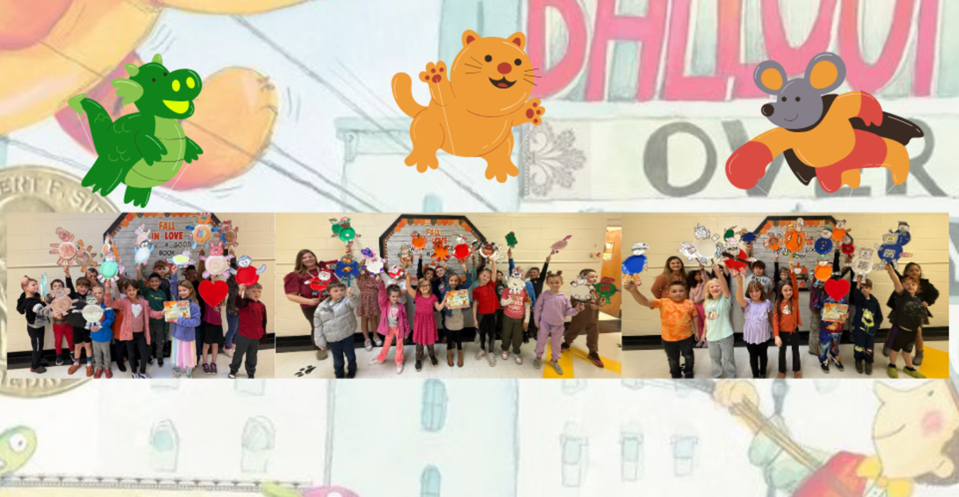 Image of RCES 2nd Grade students created paper plate balloons and had a parade after reading Balloons Over Broadway by Melissa Sweet.