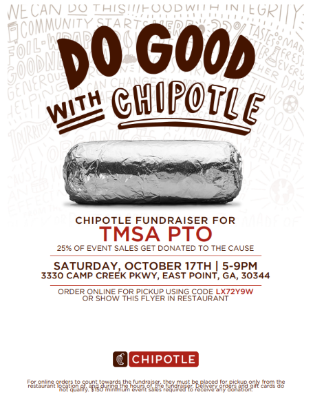 Support TMSA PTO at the Chipotle Fundraiser on October 17 Featured Photo