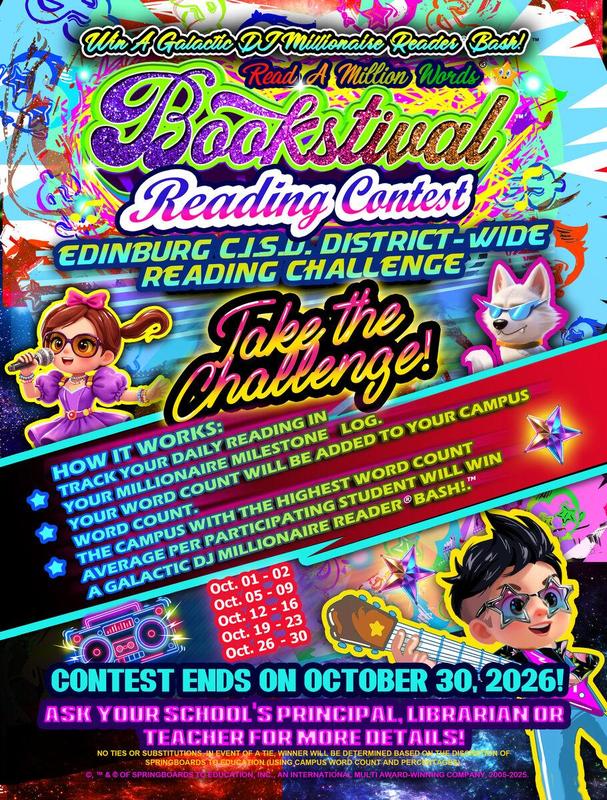 Edinburg CISD's October reading challenge has begun and ends October 30th.