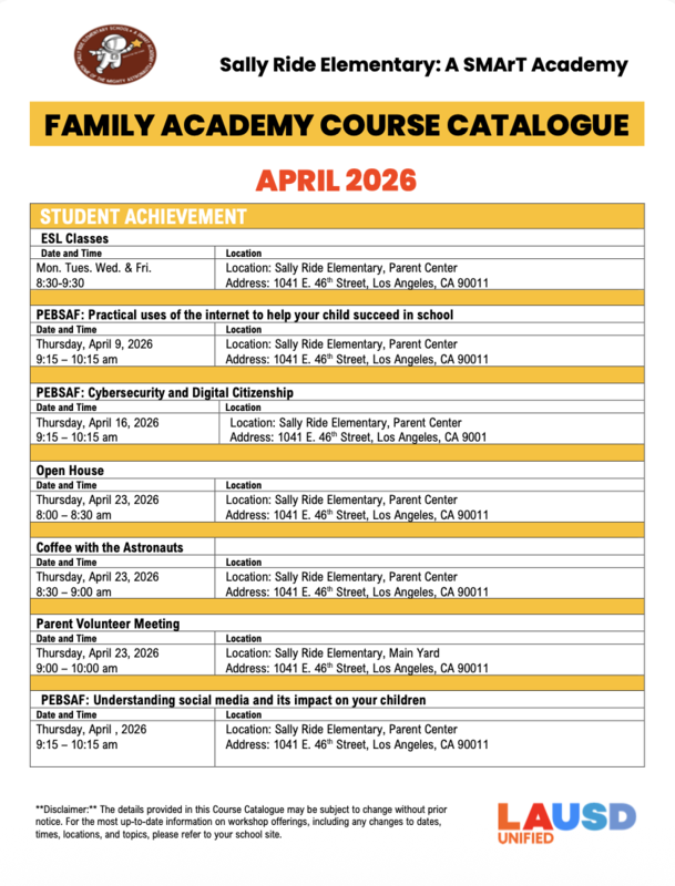 April Course Catalogue