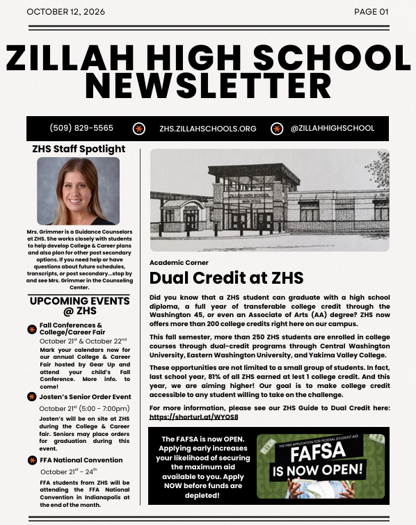 ZHS Newsletter 2026-2027 Vol. 3 Featured Photo