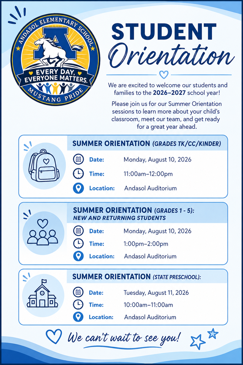 2026 - 2027 Student Orientation