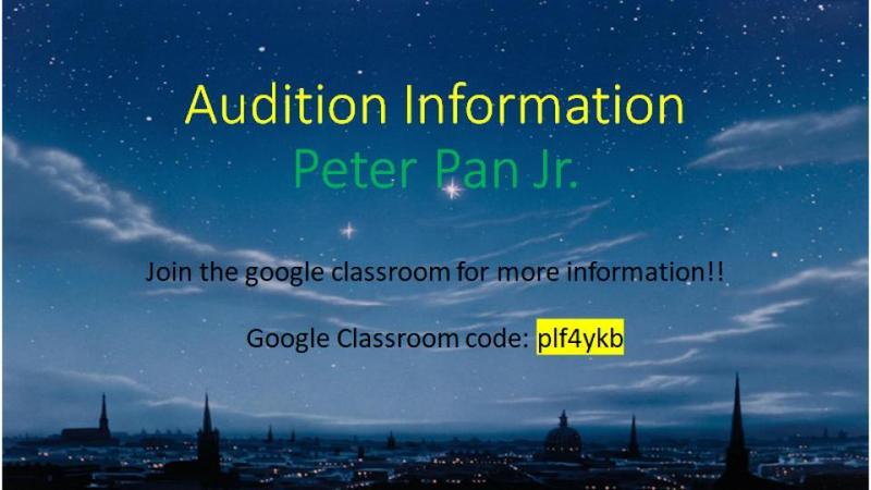 Peter Pan Audition Information