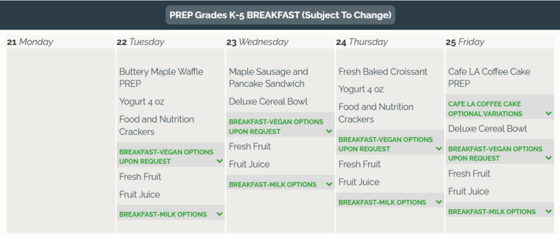 Breakfast Menu / Menu de Desayuno