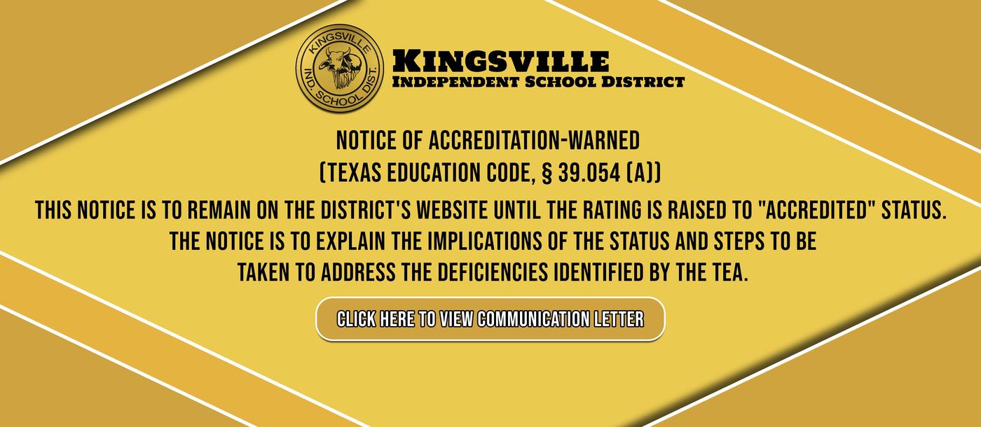 Notice of Accreditation-Warned or Accreditation-Probation Status Banner