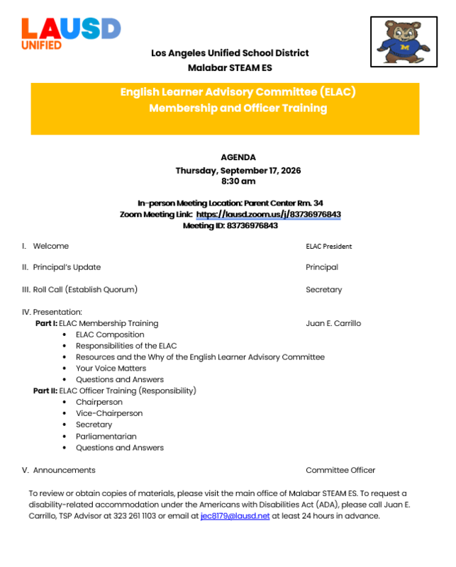 AGENDA