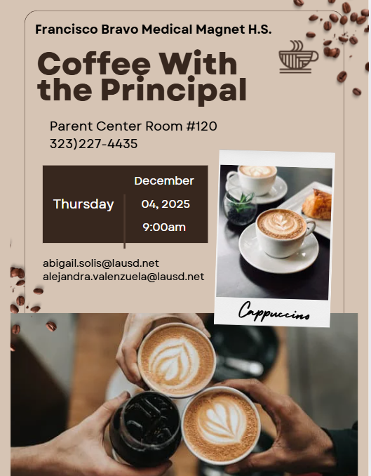 Flyer for Coffee with the Principal - English