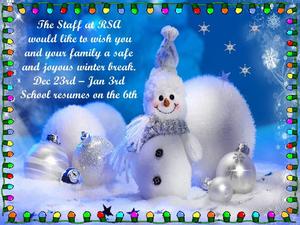 Winter break 12/22-1/5