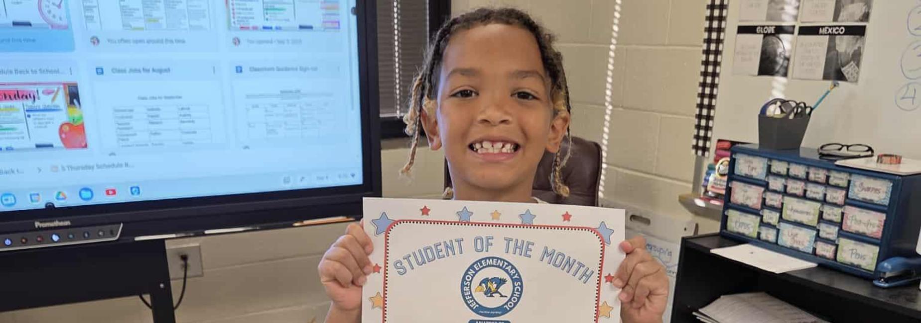 2nd grade student of the month