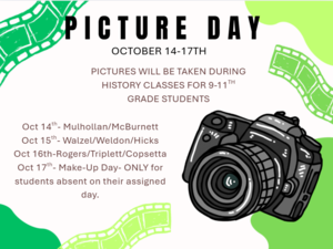 Picture Days October 14-17
