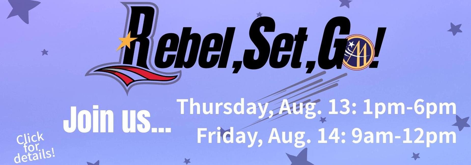 Event poster with text, stars, and colorful logos announcing dates and times.