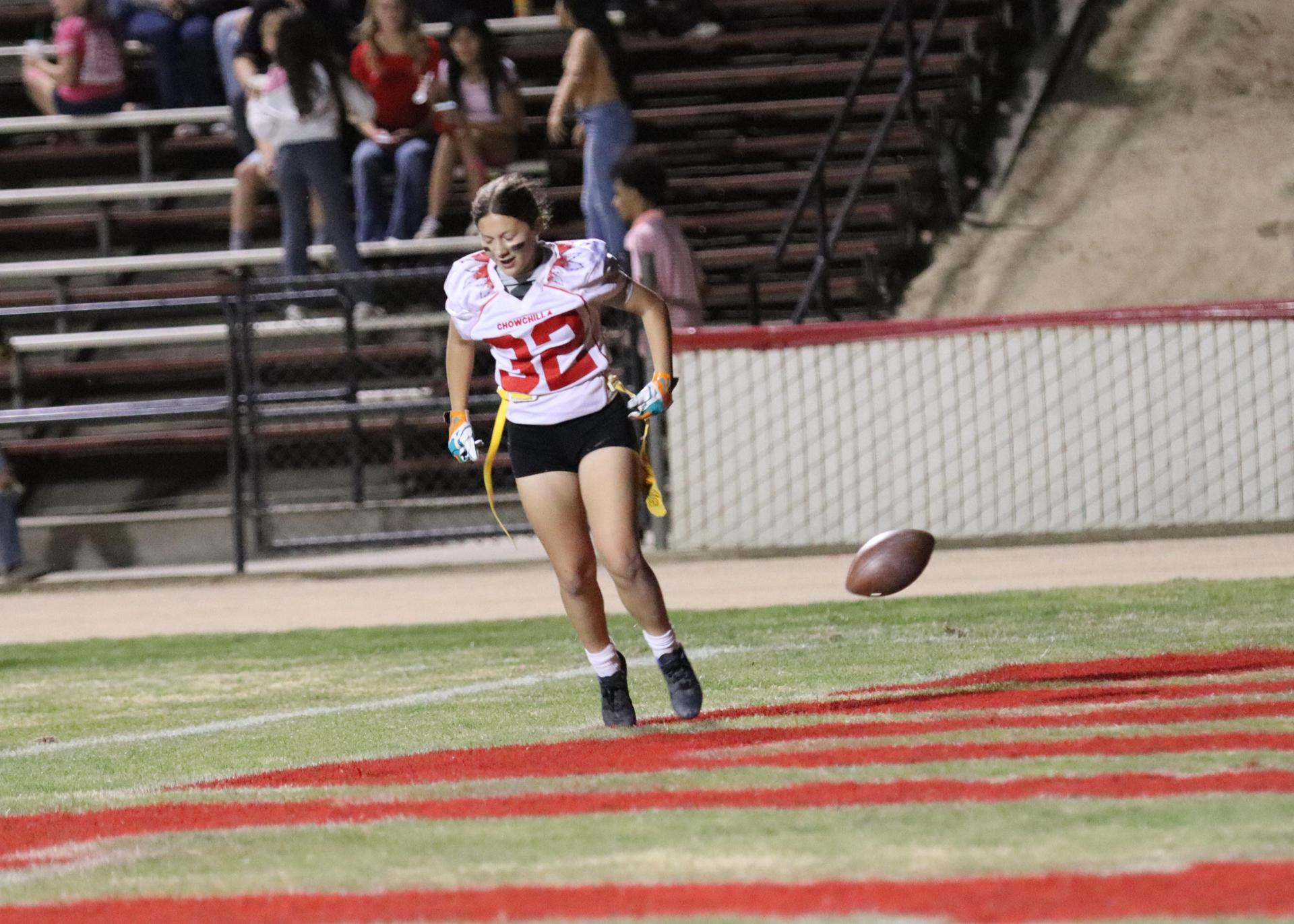girls playing flag football