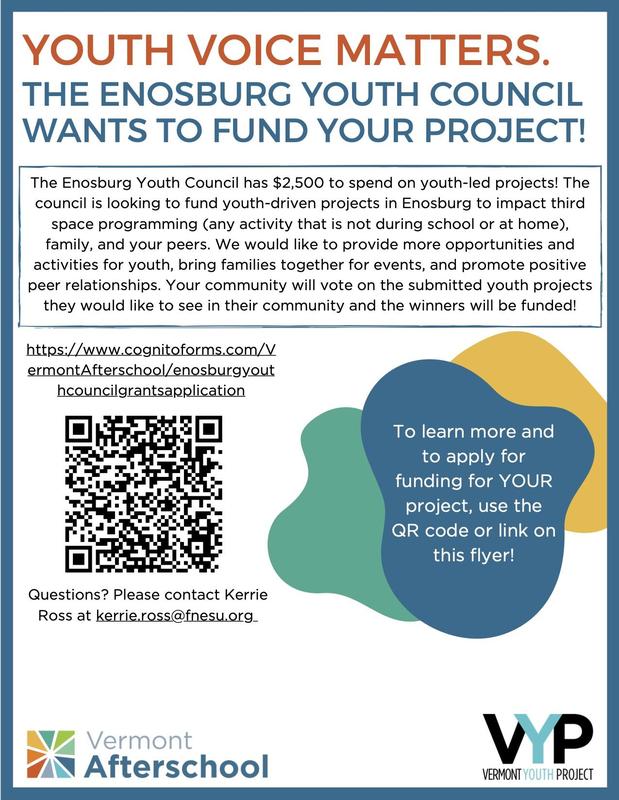 Enosburg Youth Council Wants to Fund Your Project!! Featured Photo
