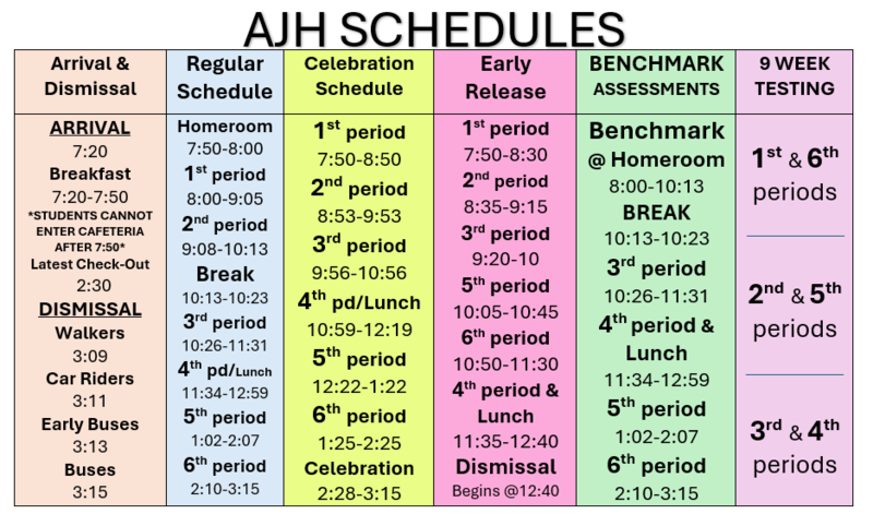 AJH Schedules