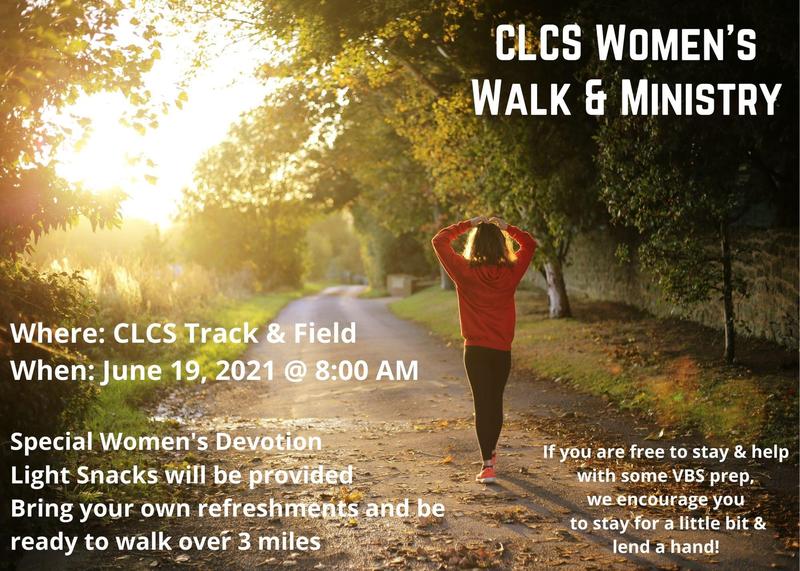 Women's Walk & Ministry - June 19 @ 8:00 AM on the CLCS Track Featured Photo