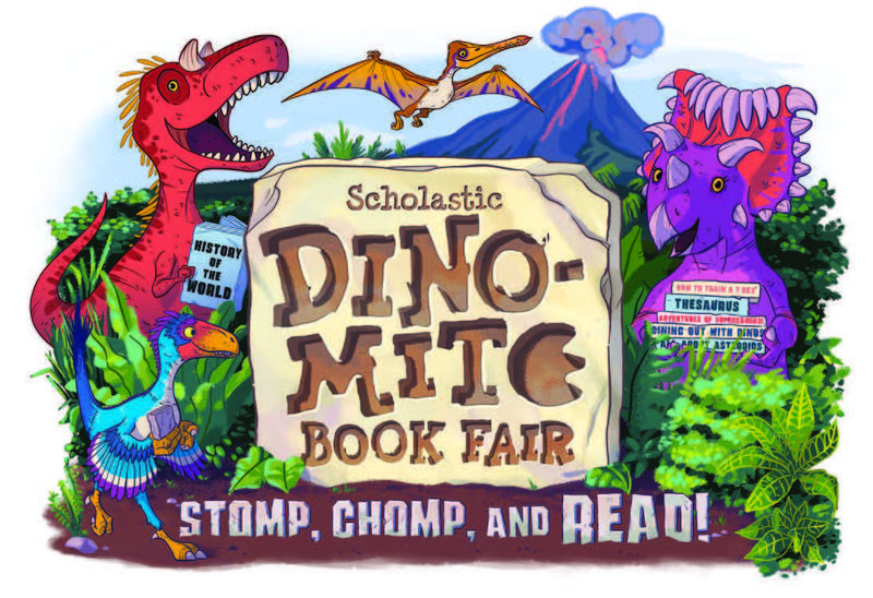 dinosaur book fair logo