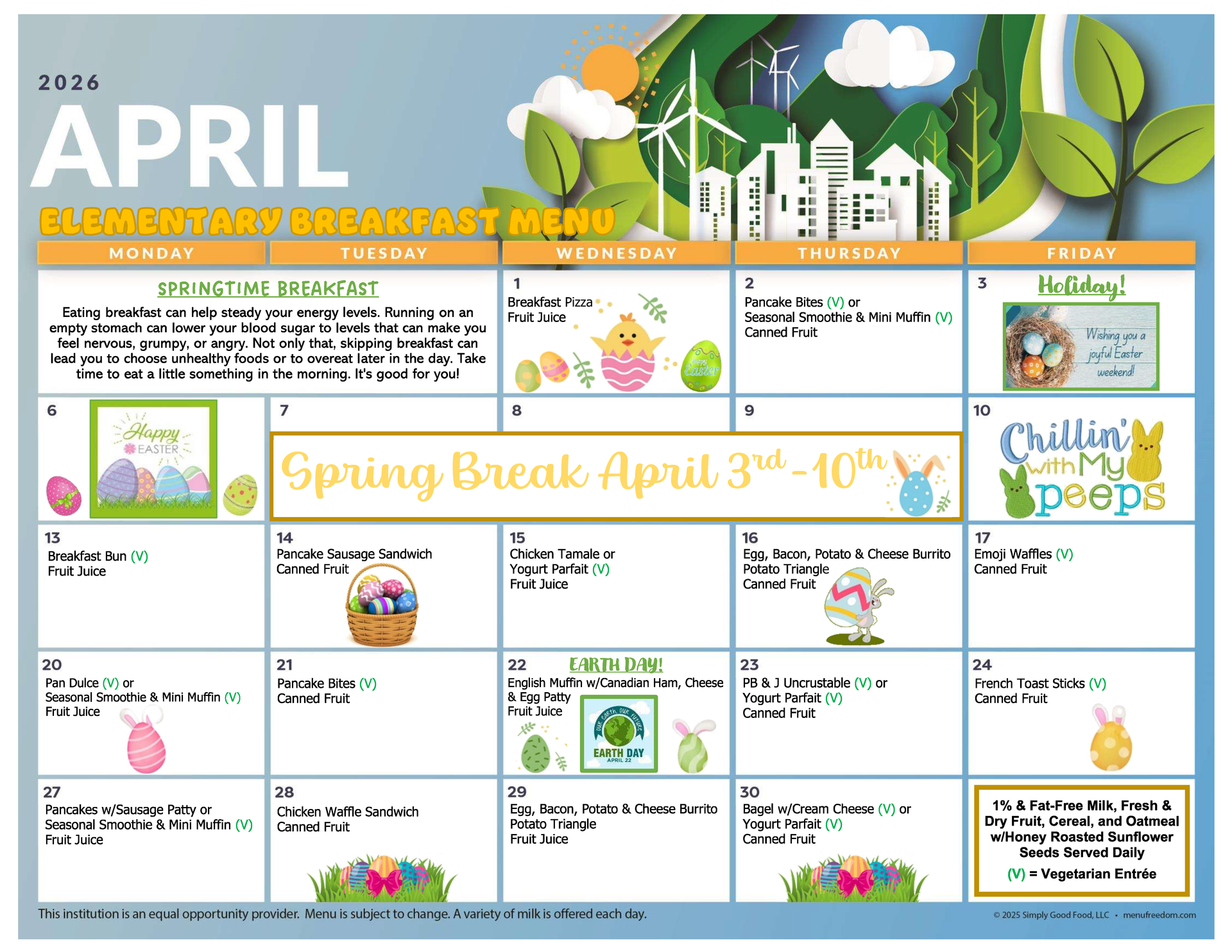 Elementary Breakfast Menu (click to view)