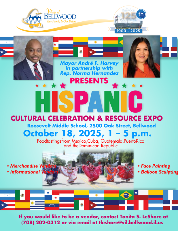 Village of Bellwood hhm fest 2025 flyer in english